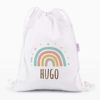 Bolsa Tela Petate Lona Personalizado Arco Iris Soft Mi Pipo