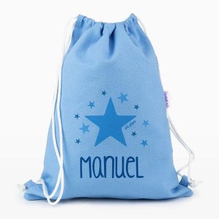 Bolsa Tela Petate Lona Personalizado Estrella Azul Mi Pipo