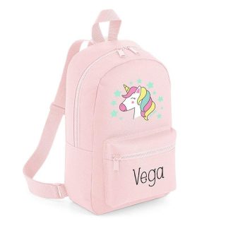 Mochila Junior Infantil Personalizada Loneta Unicornio Mi Pipo