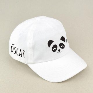 Gorra Junior Personalizada Panda Blanco Mi Pipo