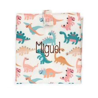Portabocadillos ECO Funda Higiénica Impermeable Personalizada Dinos Mi Pipo