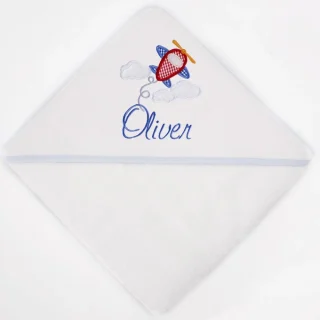 Capa de Baño Bebé Personalizada Avion en Nubes Nanetes