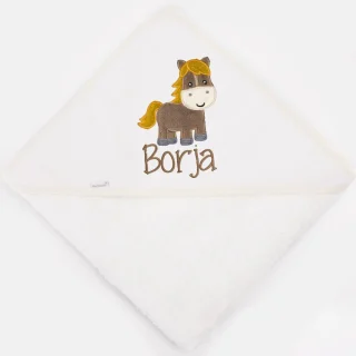 Capa de Baño Bebé Personalizada Caballo Nanetes