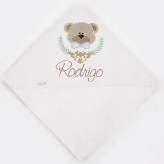 Capa de Baño Bebé Personalizada Osito Laurel Nanetes