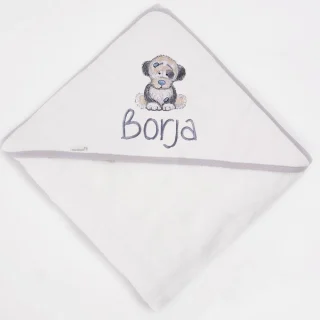 Capa de Baño Bebé Personalizada Perro Old Toy Nanetes