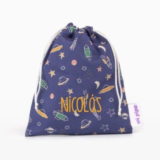 Bolsa Tela Niños Personalizada Saquito Mi Pipo Planetas