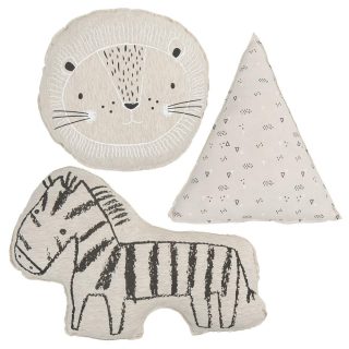 Set 3 Cojines Decorativos Infantiles Leon Lino Bimbi Casual
