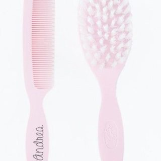 Cepillo con peine personalizados Bebé Rosa