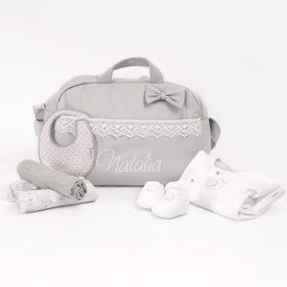 Lote Bebé Maternidad Penelope Gris Personalizado Nanetes