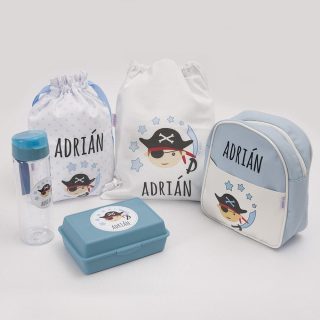 Pack Premium Vuelta al Cole Niño Pirata Azul Mi Pipo