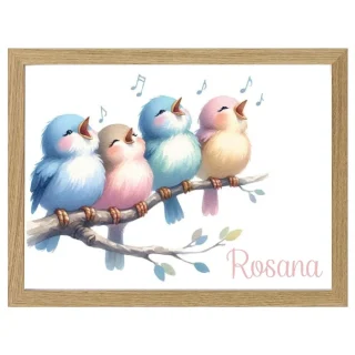 Cuadro Infantil Decorativo Pajaritos