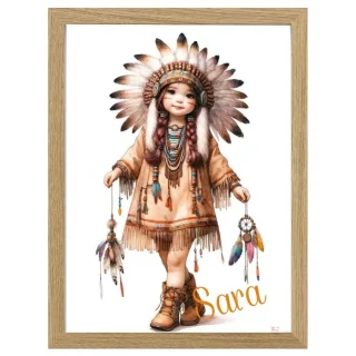 Cuadro Infantil Decorativo Niña India