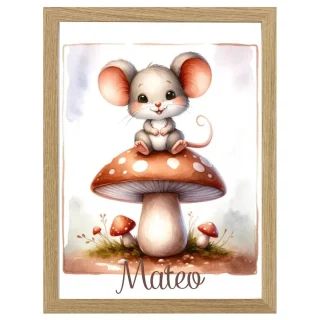 Cuadro Infantil Decorativo Ratoncito en Seta