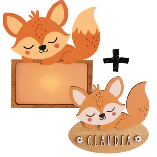 Lampara + Placa puerta personalizadas Zorro