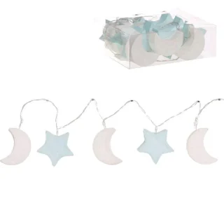 Guirnalda De Leds Blanco/Celeste Mi Pipo