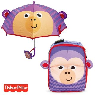 Pack Mochila Con Paraguas Mono Fisher Price