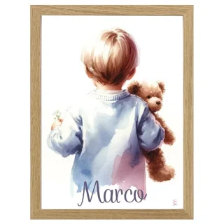 Cuadro Infantil Decorativo Bebe con Osito