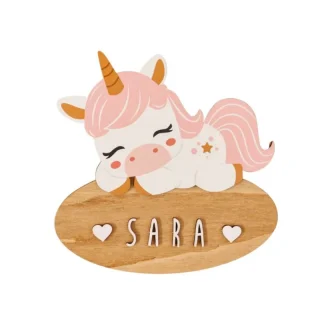 Placa puerta personalizada decorativa Unicornio