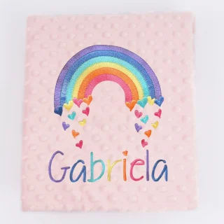 Manta Bebé arco iris Corazones Nanetes