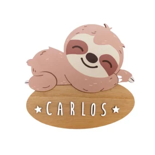 Placa puerta personalizada decorativa Perezoso