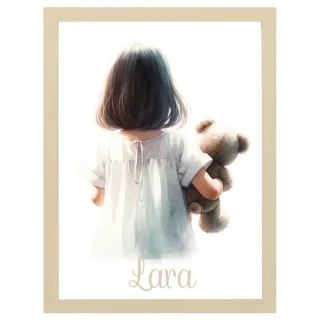 Cuadro Infantil Decorativo Niña con teddy