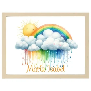 Cuadro Infantil Decorativo Sol Arco Iris