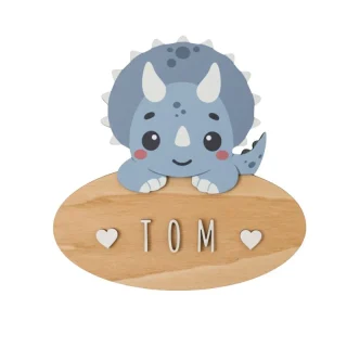 Placa puerta personalizada decorativa Triceratops