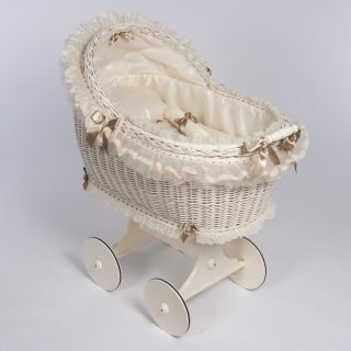 Moisés bebe Mimbre Bebé ABC Baby Organza Beige