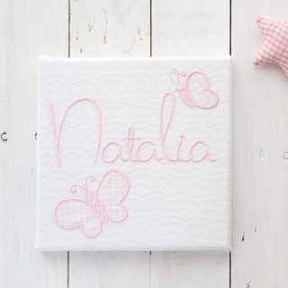 Cuadro Bebé Personalizado Nanetes Lienzo Mariposas