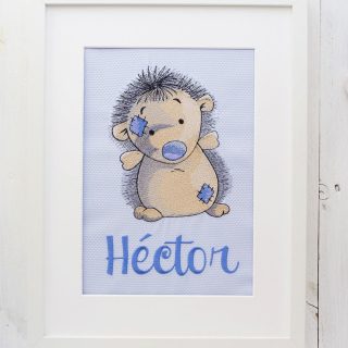 Cuadro infantil Personalizado Nanetes Bordado Erizo