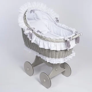 Moisés de Mimbre Bebé ABC Baby Winsord Gris