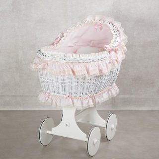 Moisés de bebe Mimbre Bebé ABC Baby Barroca Rosa
