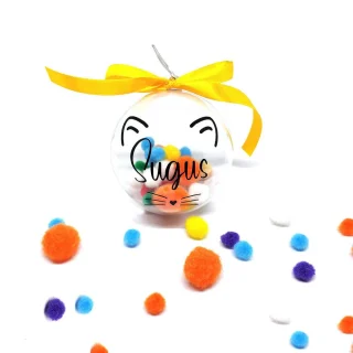 Bola de Navidad Personalizada Transparente Gato