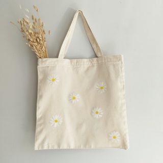 Bolsa de tela pintada a mano MARGARITAS