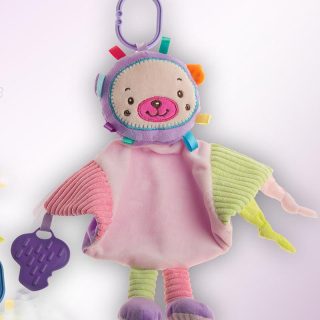 Doudou Personalizado colgador mordedor malva