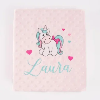 Manta Personalizada Bebé Unicornio Bordado Nanetes