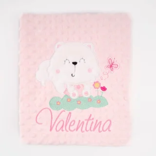 Manta Personalizada Bebé Gatita Blanca Nanetes