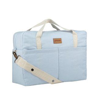 Bolso Maternidad Lino Celeste