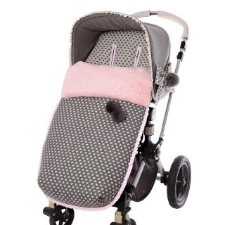 Saco Silla Invierno Topos Gris Rosa Bebiti Nanetes