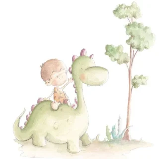 Vinilo Infantil Lino & Dino Sueños de Cigüeña