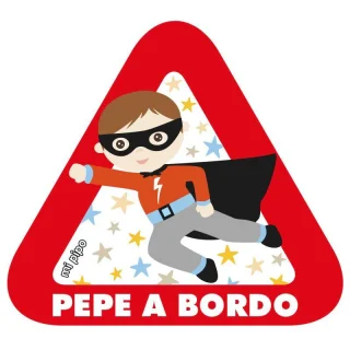 Pegatina Bebé a Bordo Personalizada Mi Pipo Superheroe