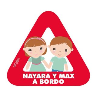 Pegatina Bebé a Bordo Personalizada Mi Pipo Mellizos
