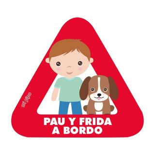 Pegatina Bebé a Bordo Personalizada Mi Pipo Niño-Perro