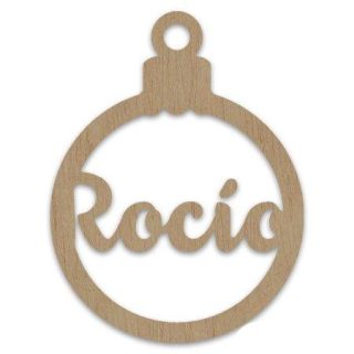 Adorno navideño personalizado nombre en madera Bola