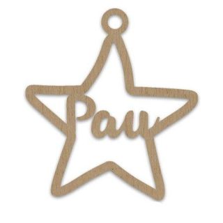 Adorno navideño personalizado nombre en madera estrella