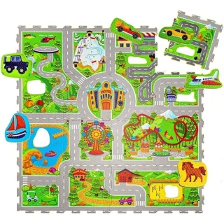 Alfombra Puzzle Infantil Carreteras