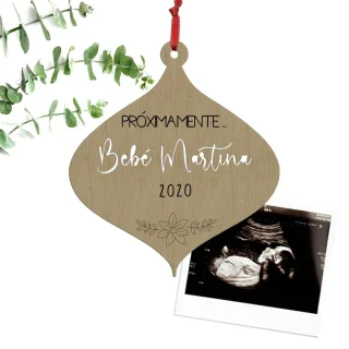 Placa madera Anuncio Nacimiento personalizado Ovalada