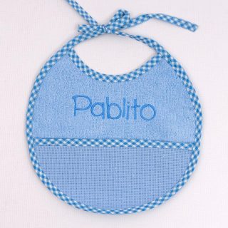 Babero Bebe Personalizado Punto Cruz Nanetes