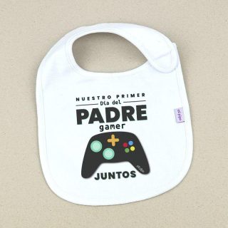 Baberos Bebé Nuestro Primer Dia del Padre Gamer Mi Pipo