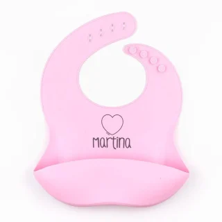 Babero Silicona Personalizado corazón Mi Pipo